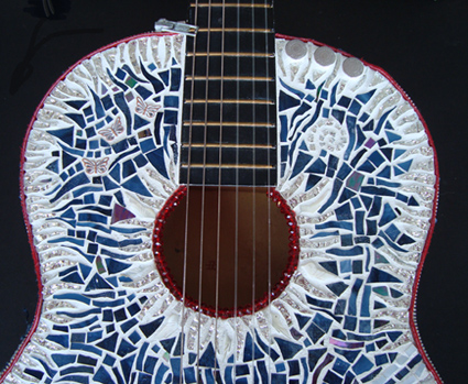 Blue Jean Baby guitar sculpture
